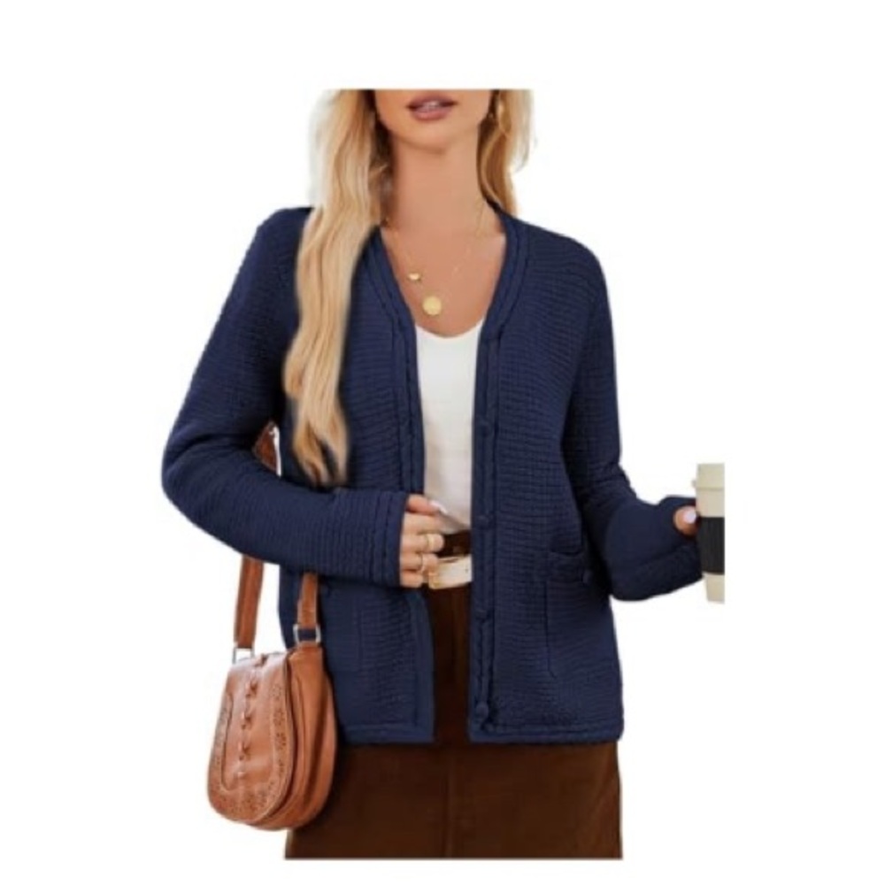 Grace Karin Navy Cardigan Sweater 2XL NWT
